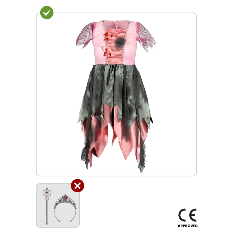 Disfraz de Princesa Zombie Rosa para niña Contenido
