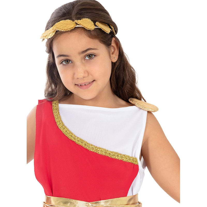 Disfraz de Romana Blanca con toga para niña Detalle
