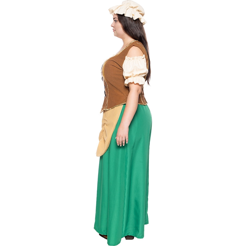 Disfraz de Tabernera época Medieval para mujer Perfil Talla Grande