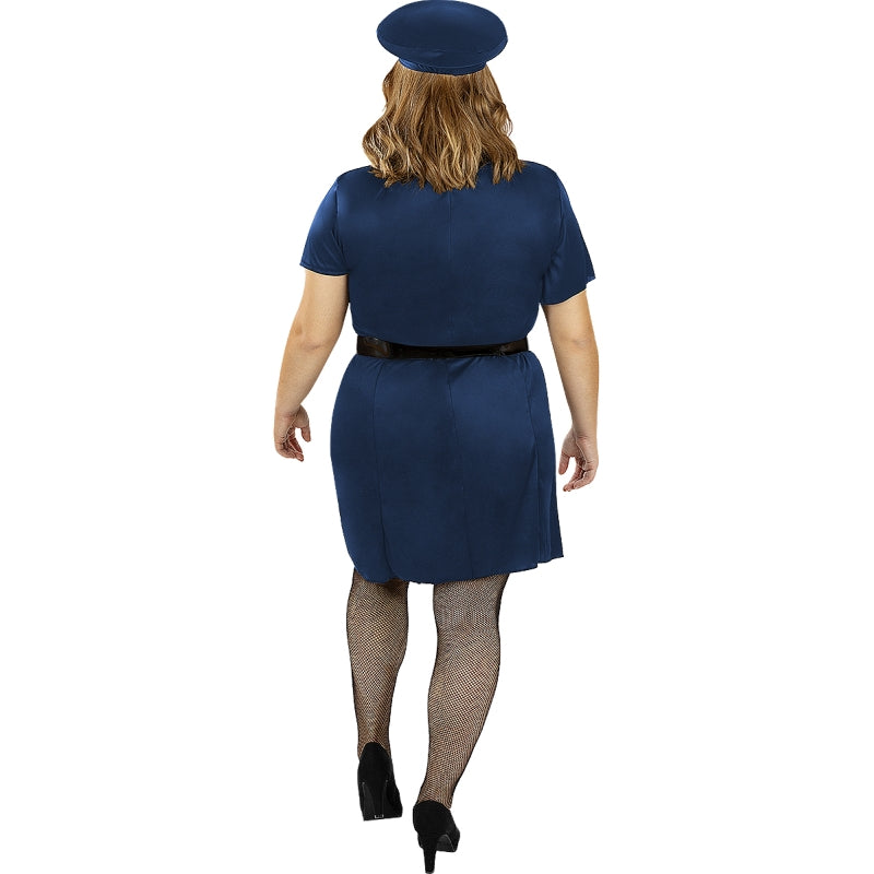 Disfraz de Oficial de Policía para mujer Espalda Talla Grande