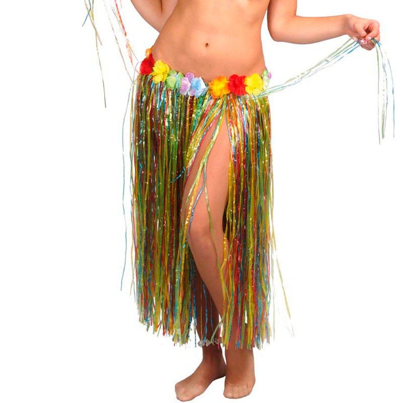 Falda Hawaiana larga multicolor