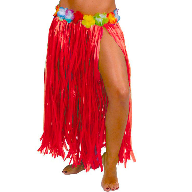 Falda Hawaiana larga roja