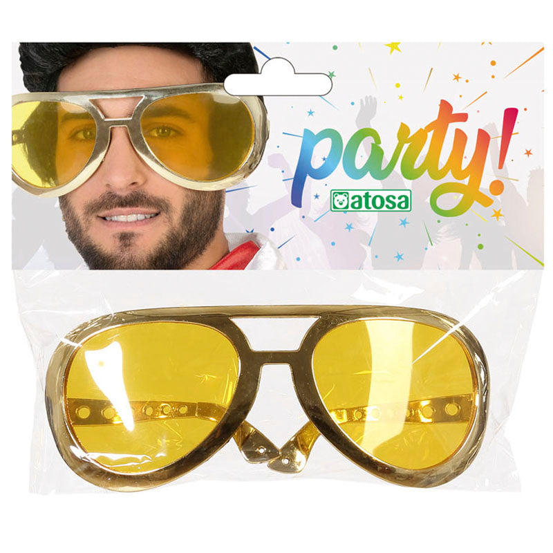 Gafas Rockero gigantes doradas Packaging