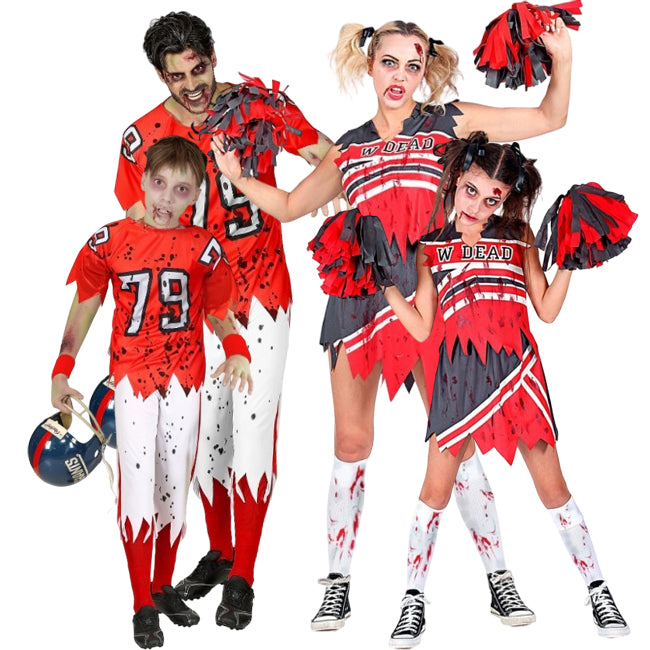 Disfraces Fútbol Americano y Animadoras Zombies para grupos y familias