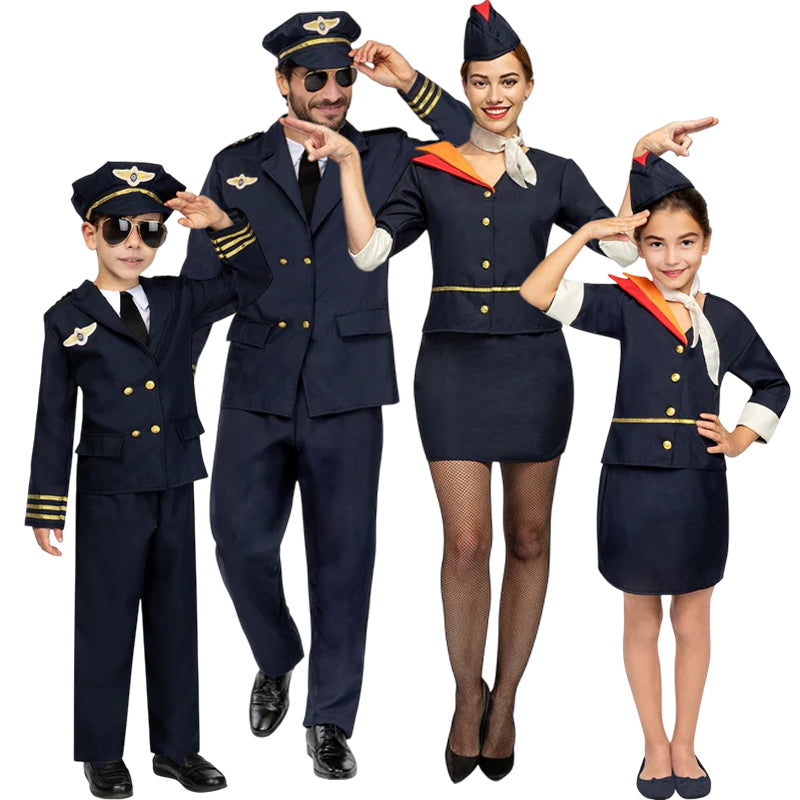 Disfraces Pilotos y Azafatas de Vuelo para grupos y familias
