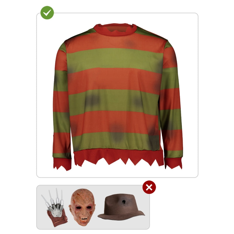 Disfraz de Camiseta Freddy Krueger de Pesadilla en Elm Street para hombre