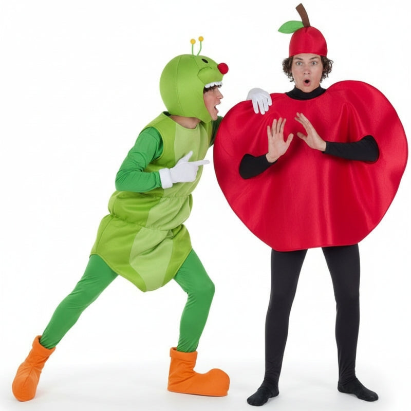Pareja Gusano y Manzana