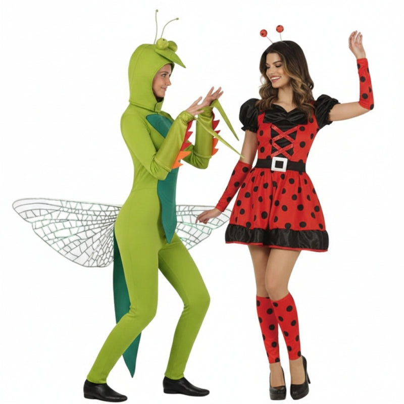 Pareja de Mantis y Mariquita