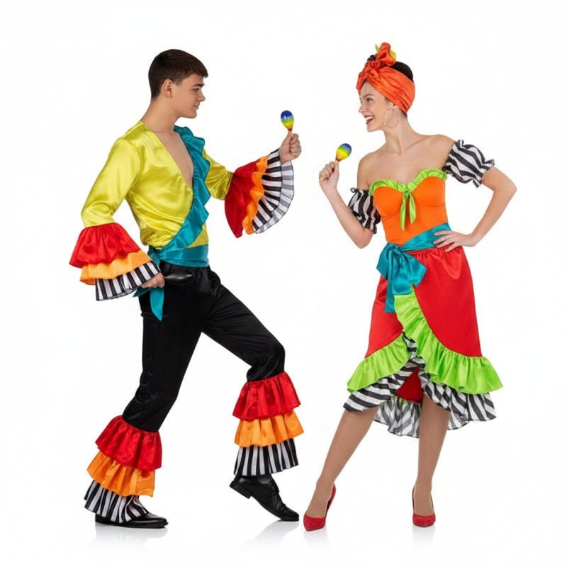 Pareja Rumberos Multicolor adulto