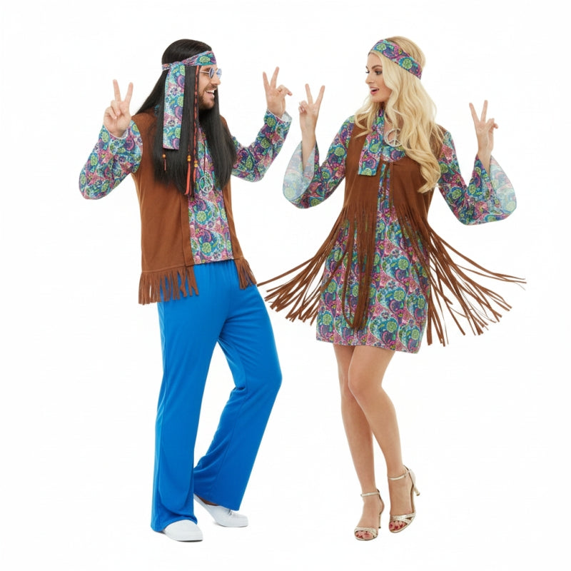 Pareja de Hippies Paz y Amor