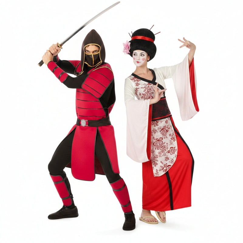 Pareja de Maestro Samurái y Geisha