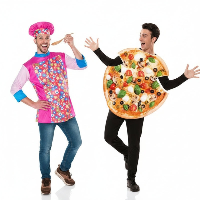 Pareja Cocinero Chicote y Pizza
