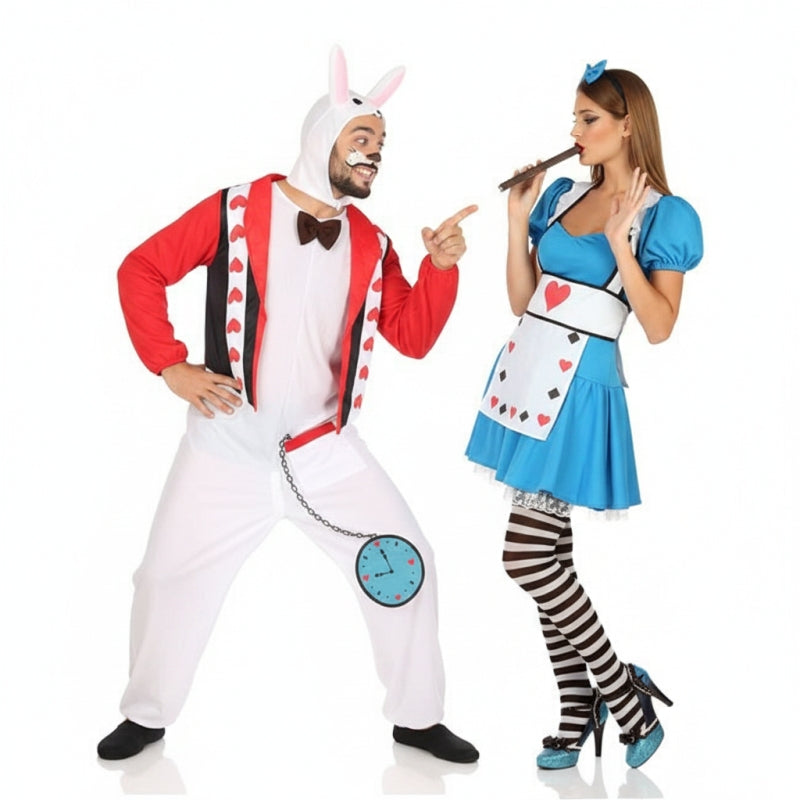 Pareja Alicia País Maravillas y Conejo Blanco