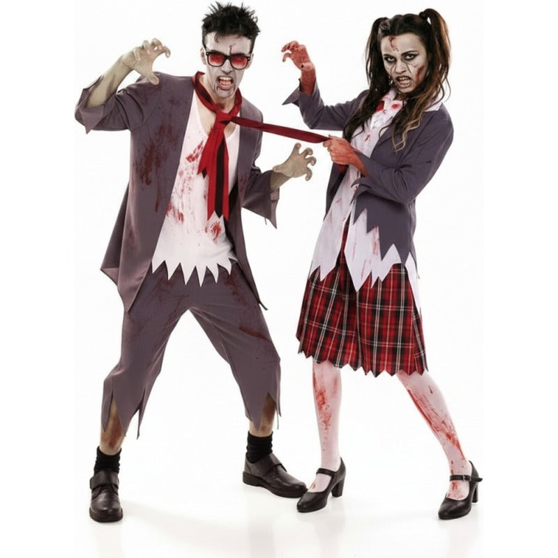 Pareja Colegiales Zombis Sangrientos