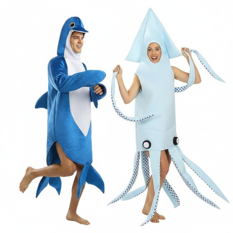 Pareja de Delfín y Calamar