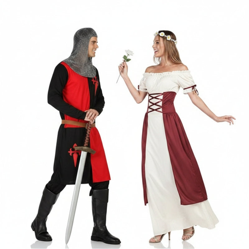 Pareja de Soldado y Dama Medieval