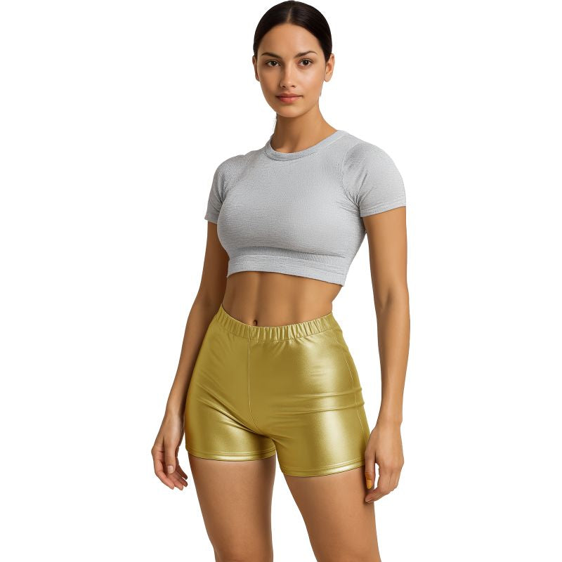 Pantalón Corto de disfraz Oro Metalizado para mujer