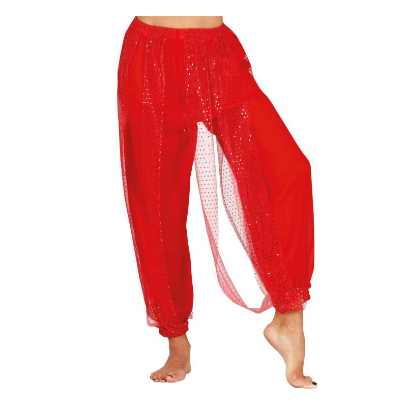 Pantalón de disfraz Danza Del Vientre Rojo para mujer Detalle