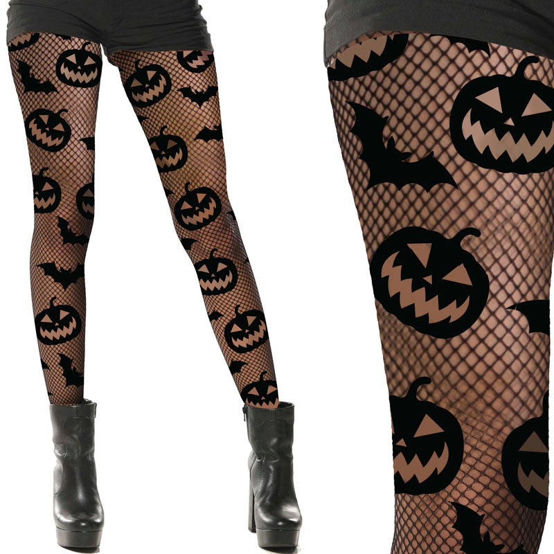 Pantys rejilla con calabazas