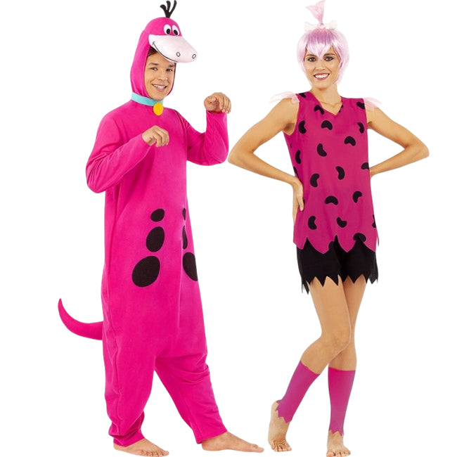 Pareja de Dino y Pebbles de Los Picapiedra