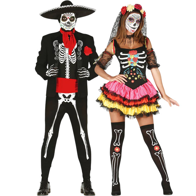 Novios Esqueletos Mexicanos para disfrazarte en pareja