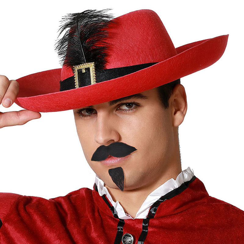 Sombrero de Mosquetero rojo