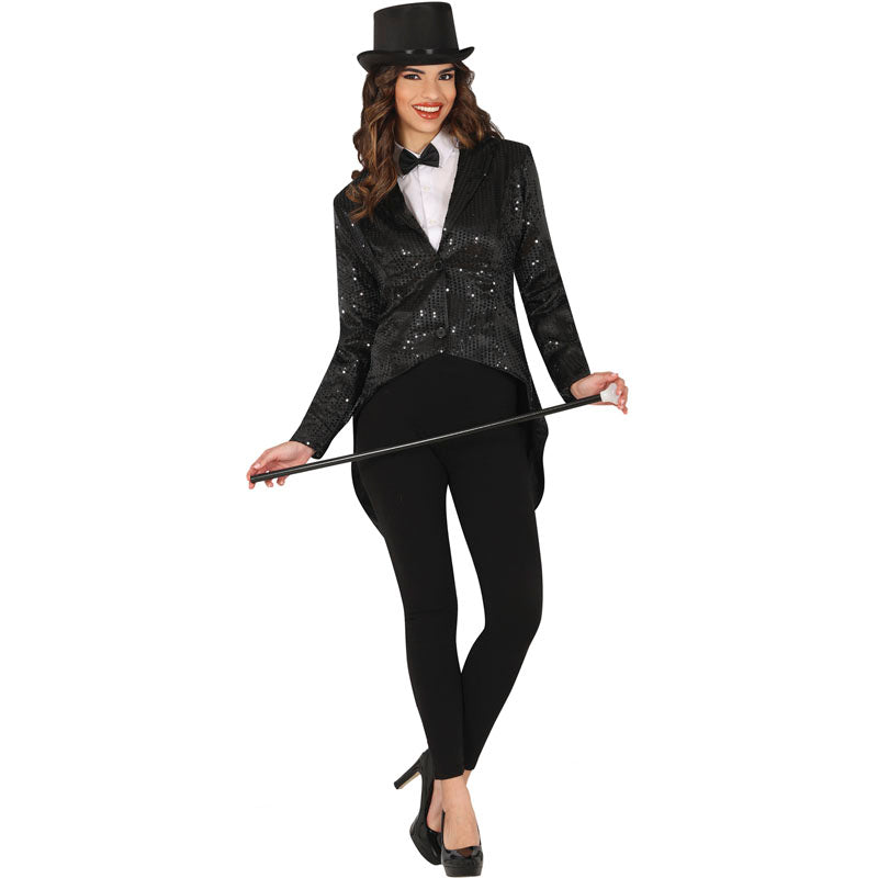 Chaqueta Frac de Lentejuelas Negras para Mujer