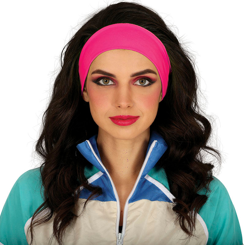 Cinta para la cabeza de color neón fucsia