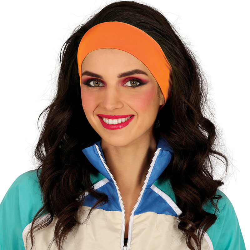 Cinta para la cabeza de color neón naranja