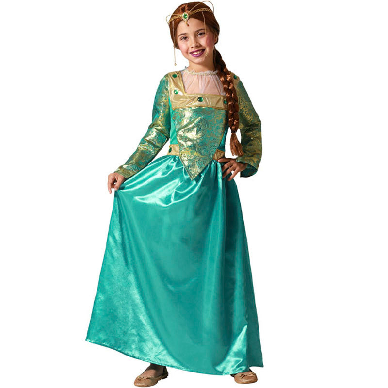 Disfraz para niña de Dama medieval turquesa