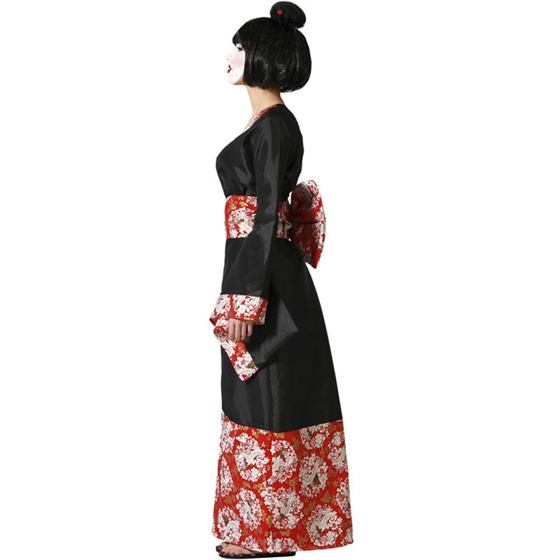 Disfraz de Geisha con kimono para mujer perfil