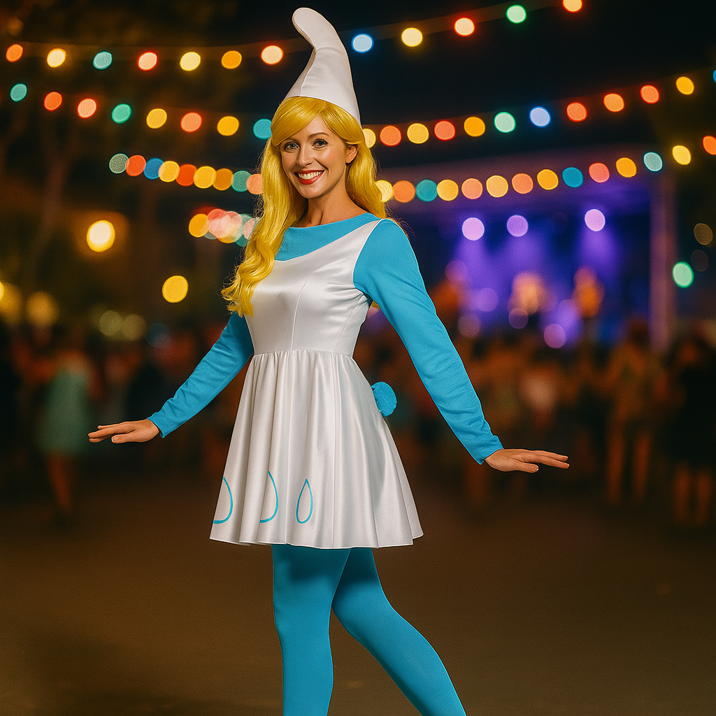 Disfraz de Pitufina para mujer