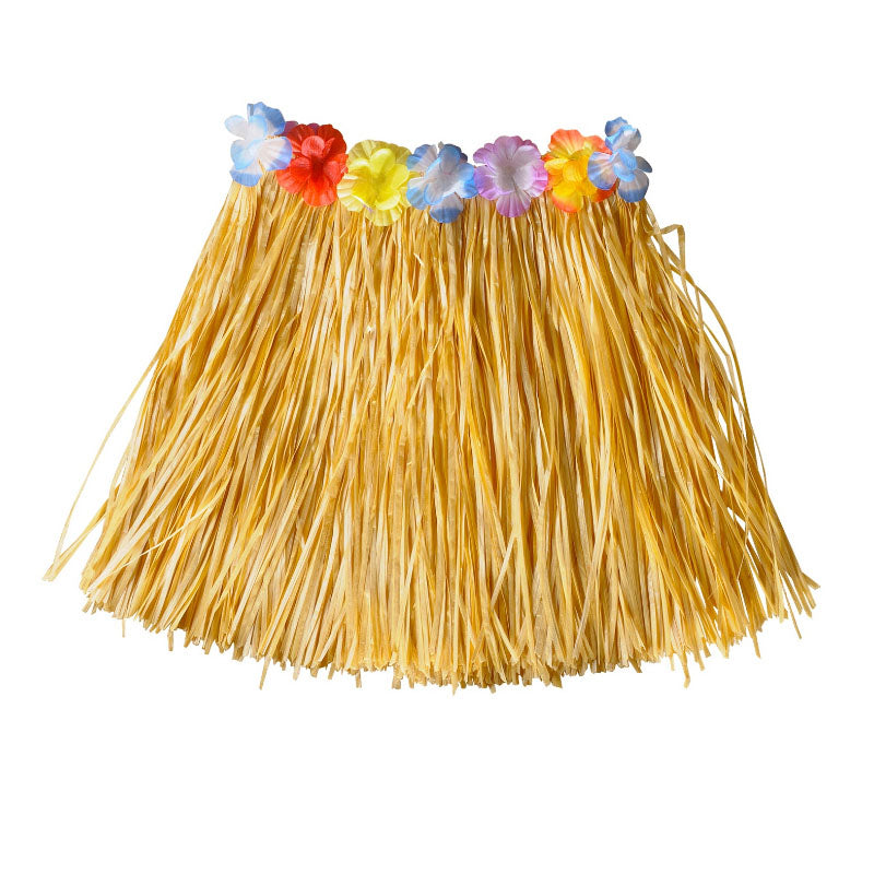 Falda hawaiana infantil paja