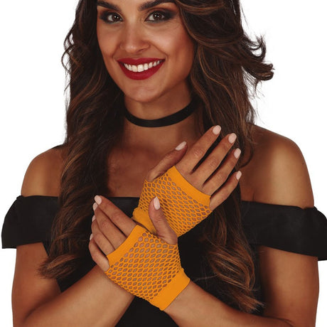 Guantes Malla Cortos Naranjas