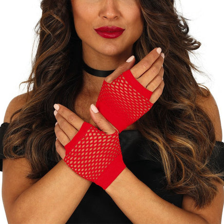 Guantes Malla Cortos Rojos