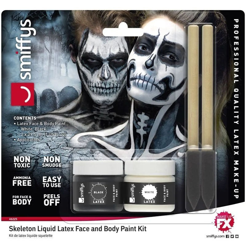 Kit maquillaje Esqueleto con látex
