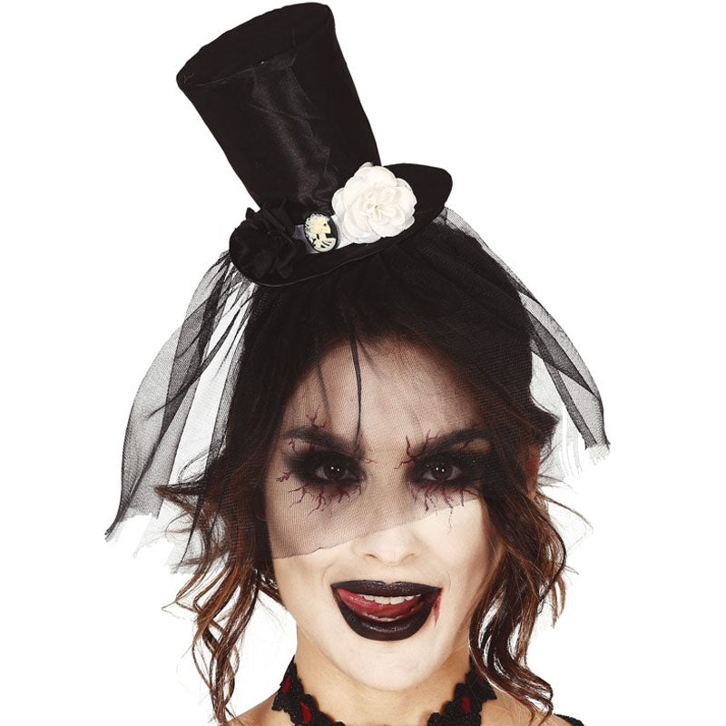 Mini Chistera Halloween con velo