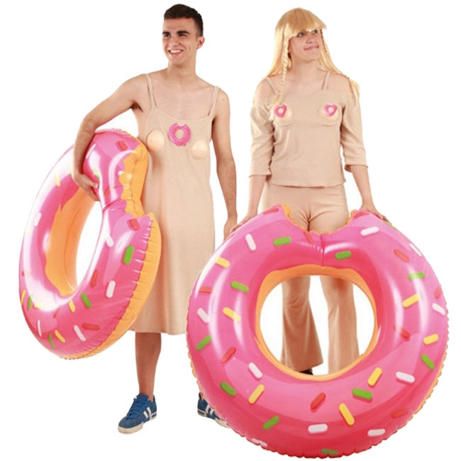 Pareja Jirafa Rey y Lapili cómeme el donut