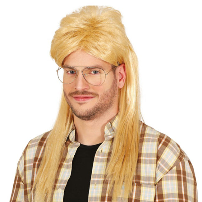 Peluca melena rubia años 80