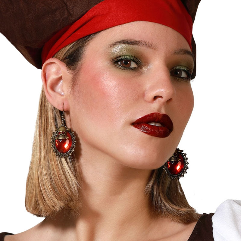 Set De Accesorios Pirata Para Mujer – Collar Y Pendientes De Calavera Con Borlas, Aleación Duradera, Ideal Para Halloween, Carnaval Y Cosplay, Regalo Original