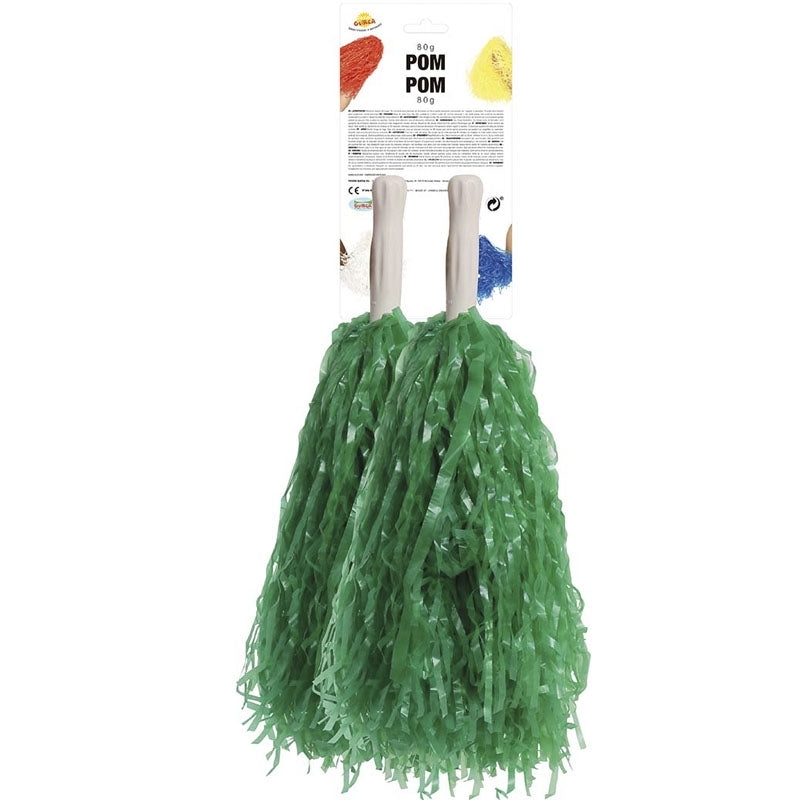 Pompones verdes de animadora packaging