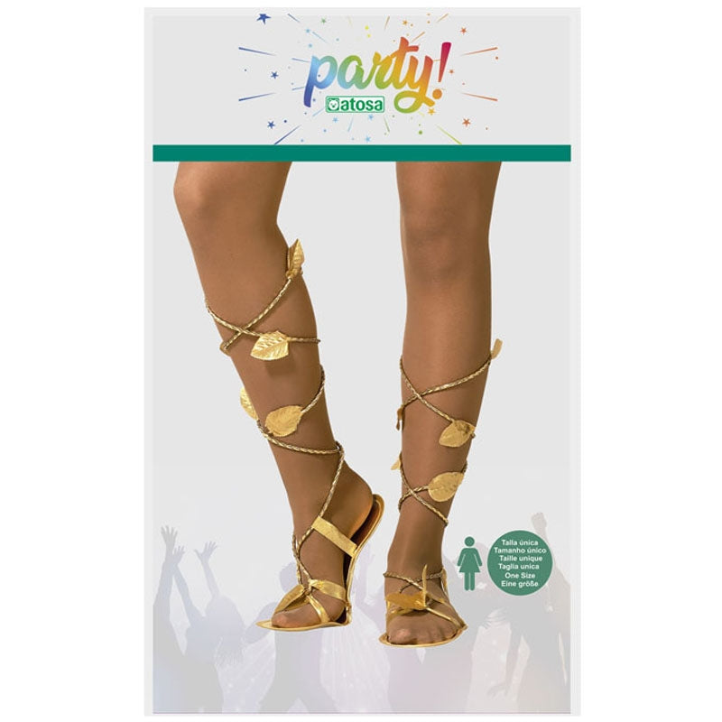 Sandalias de Romana con hojas doradas Packaging