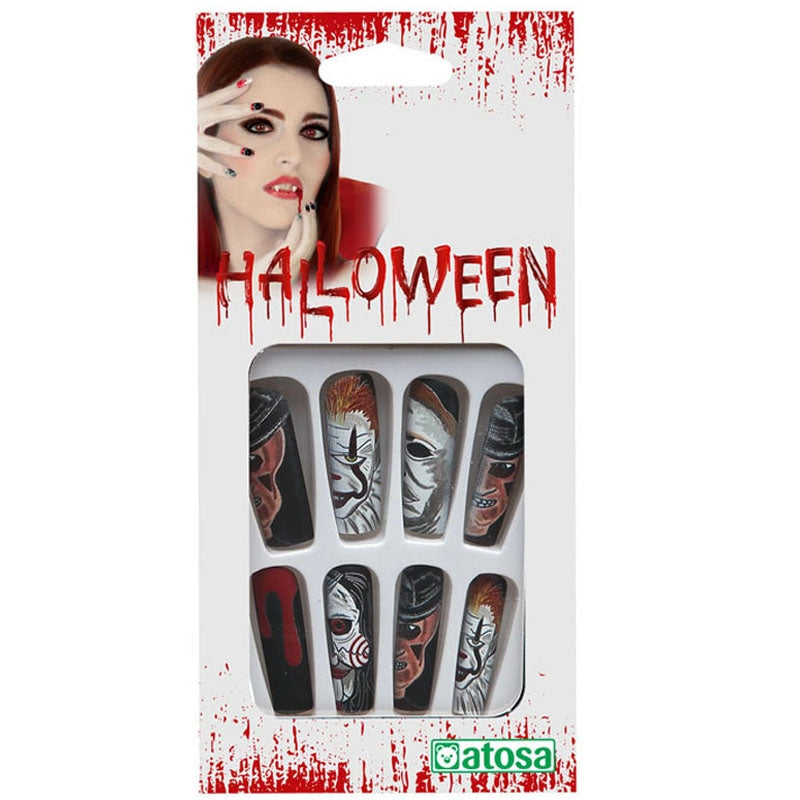 Uñas Halloween con personajes de películas de miedo