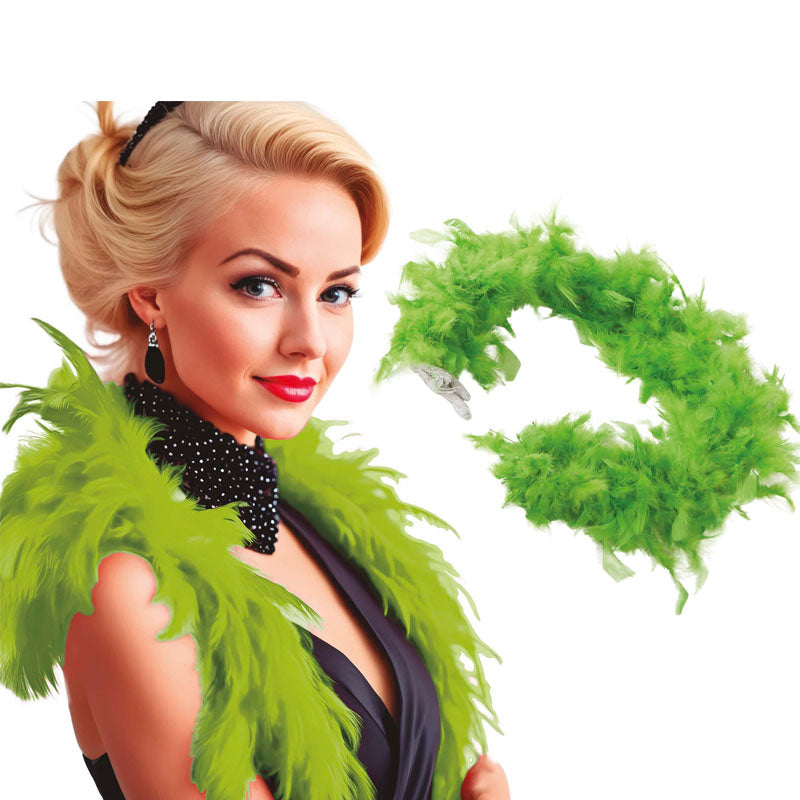 Boa Plumas Verde claro