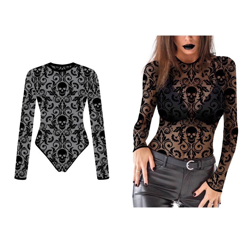 Body de disfraz Calado Calaveras para mujer