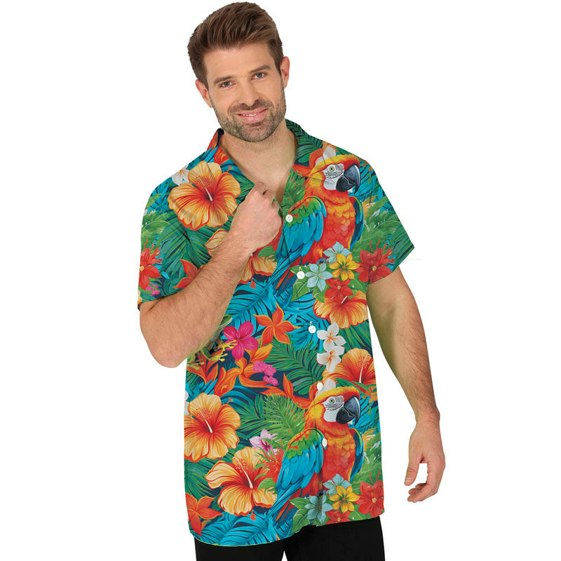 ▷ Comprar Camisa Hawaiana tropical con loros de disfraz |【Envío