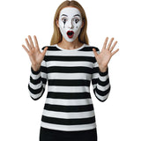 Camiseta de disfraz de Rayas blancas y negras para mujer Bis