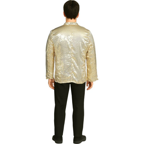 Chaqueta Lentejuelas Oro para Hombre Espalda