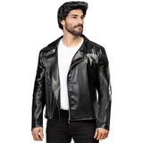 Disfraz de Chaqueta negra T-Birds de Grease para hombre Detalle