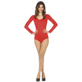 Disfraz de Body Rojo Manga Larga para mujer